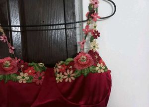 Red Floral Slip Dress