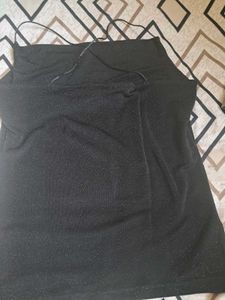 Black Sparkle Halter Neck Top
