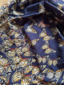 Cute Butterfly Print Navy Blue Dress