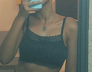 Black Lace Cami Crop Top (Bralette)