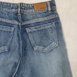 Sassafras Blue Paint Splatter Slouchy Jeans