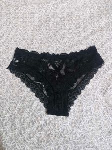 Sheer Black Lace bra with two briefs
