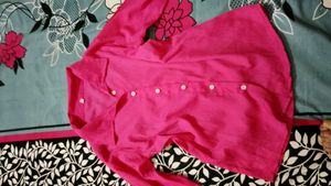 Vibrant Pink Button-Up Shirt