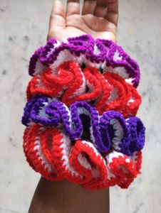 Handmade Crochet Scrunchies | Set of 4