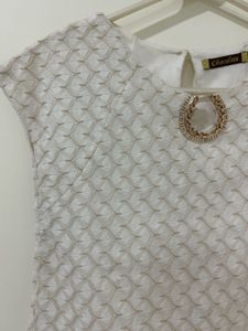 Stylish Women's Off-White Textured Top