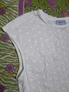 White Broderie Anglaise Crop Top
