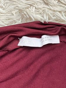 Zara  Maroon Drape Neck Dress