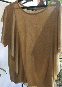 Lovely Sheer Stretchable Woven Top In Colour Yello