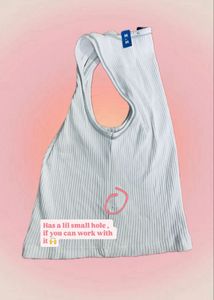White Tank Top silver detailing