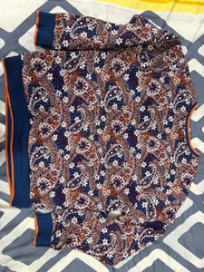 Paisley Print Long Sleeve woollen top