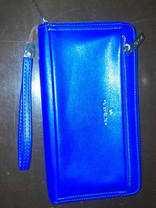 Blue Zipper Clutch Bag