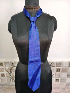 Classic Blue Microdot Silk Tie