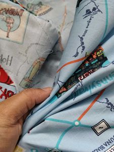 Retro Travel Map Fabric