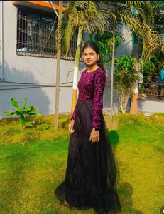 Sparkling Sequin Full Sleeve Gown