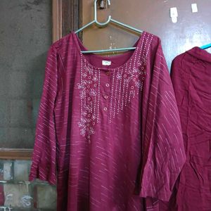 Maroon Kurta Set with Trousers
