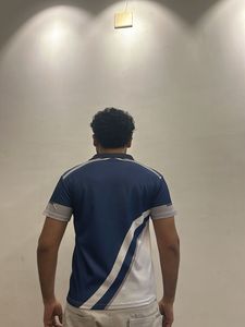 Men's Blue &amp; White Sporty Polo Shirt