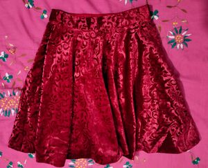 Red Velvet Skater Skirt