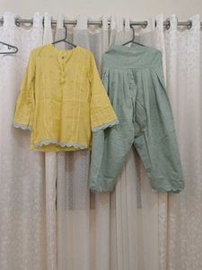 Yellow Kurta farshi set