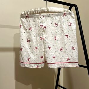 Cute Bow Print Pajama Shorts