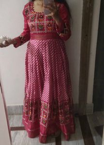 Red Embroidered Ethnic Gown