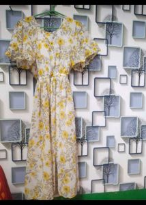 Flowy Yellow Floral Dress