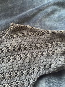 Gray Crochet Knit Top