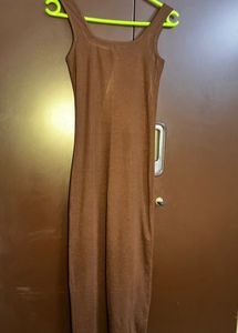 Brown Sleeveless Maxi Dress