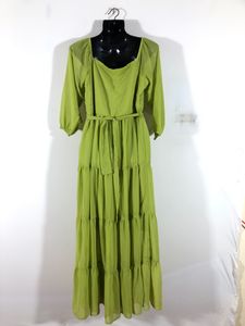Lime Green Tiered Maxi Dress