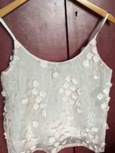 Sheer floral camisole top