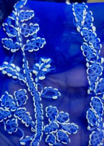 Royal Blue Georgette Chikankari Kurti With Inner