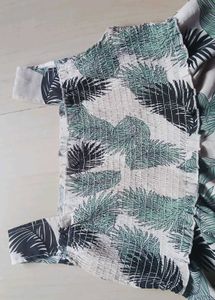 Leaf Print Smocked Top