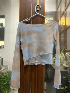 blue mesh top