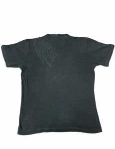 Edgy Eagle and Skull Graphic Print T-Shirt