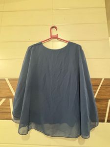 Chic Navy Blue V-Neck Top