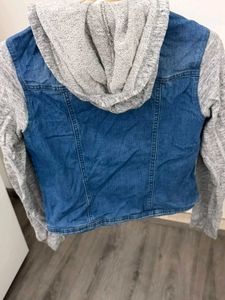 Justice Denim Jacket with Hooded Sleeves