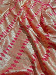 Unused Red Sari ,6 Meters Long.Without Blouse Piece.Georget And Silky Type Cloth