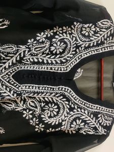 Black Hand embroidery Kurta