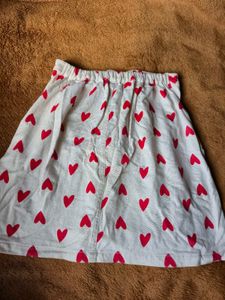 Heart Print Mini Skirt