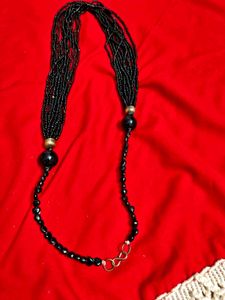 Vintage Black Beaded Layered Necklace✨