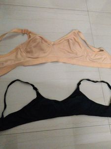 Comfortable Bra Set - Black & Nude