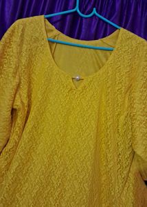 Yellow Aline peplum top