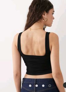 Black Corset Style Crop Top