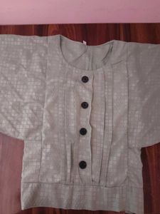 Elegant Light Green flared sleeve top