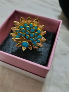 Turquoise Flower Statement Ring