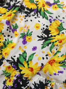 Floral Print Off-Shoulder Smocked Dress