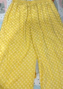 Vibrant Yellow Printed Palazzo Pants