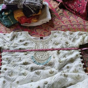 Elegant White Kurta Set with Dupatta