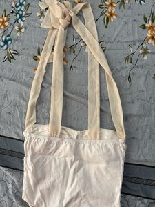 Chic Cream Tie Up Corset Top