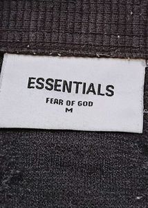 ESSENTIALS Black Zip Polo T-Shirt