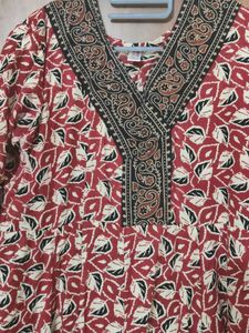 Stylish Red Printed Kurta